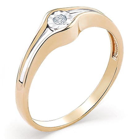 Кольцо, золото, бриллиант, 1-107-013